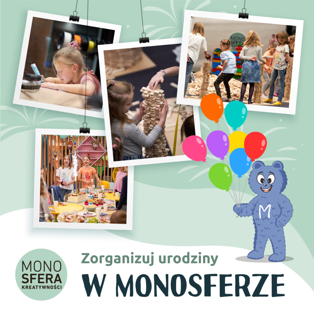 Urodziny dla dzieci w&nbsp;Monosferze Kreatywności – wyjątkowe przyjęcie, które dzieci naprawdę zapamiętają